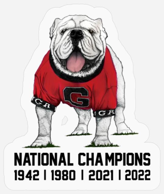UGA National Championship Georgia 2022 Cute Bulldogs Stickers