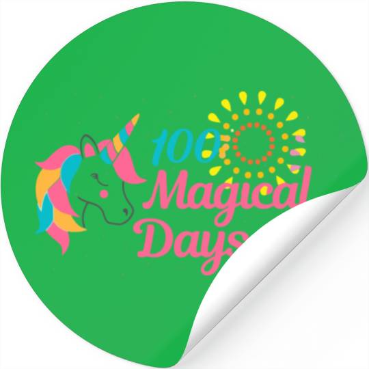 100 Day Of School Magical Learning Funny Gift Stickers