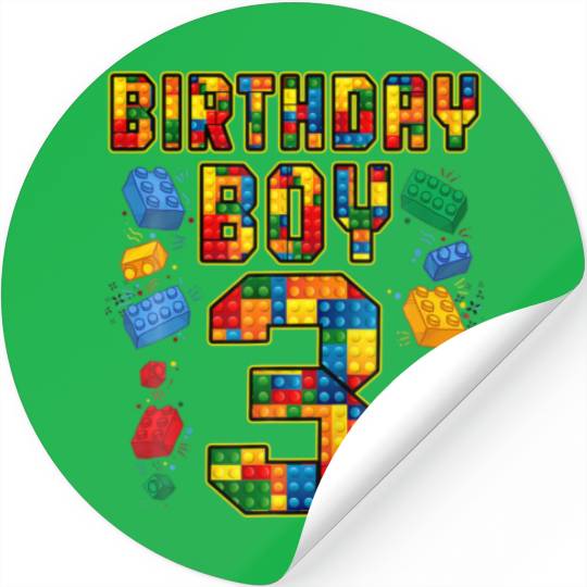 3Rd Birthday Master Builder 3 Years Old Block Buil Stickers
