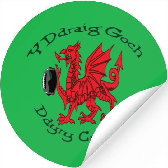 The Red Dragon Inspires Action Green Text Polo Stickers