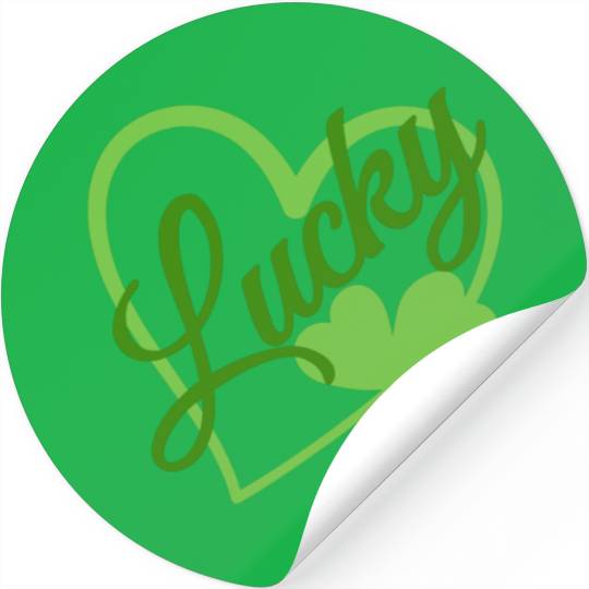 St. Patricks Day Green Heart Lucky Shamrock Clover Polo Stickers