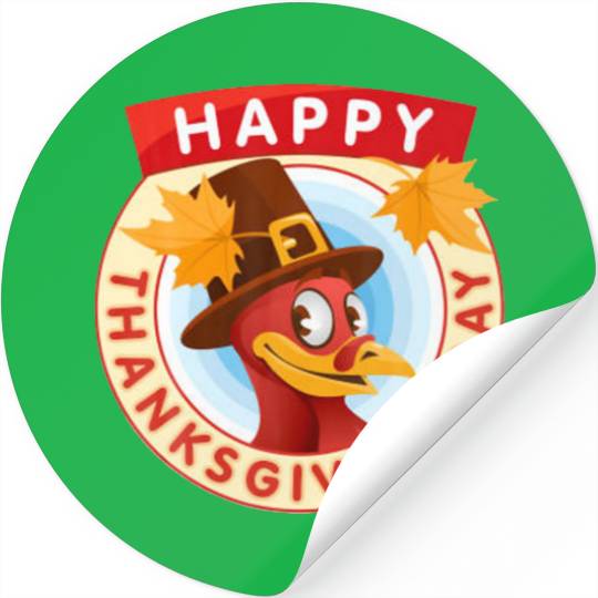 Happy Thanksgiving Day Turkey Stickers