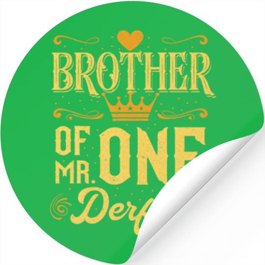 Brother Of Mr One-Derful Party Matching Family 1St Stickers