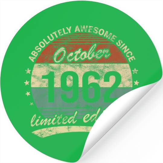 60Th Birthday Vintage October 1962 Absolutely Awes Stickers