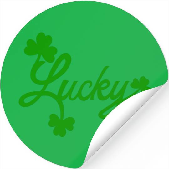 St, Patricks Day Lucky Shamrock Green Clover Leaf Polo Stickers