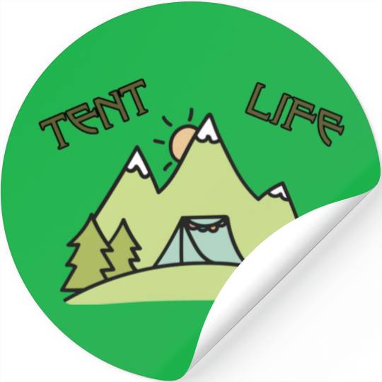 Funny Nature Graphic Design Tent Life Digital Art Stickers