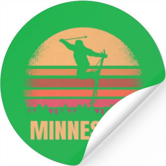 Minnesota Skier Vintage MN Skiing Ski Resort Retro Stickers