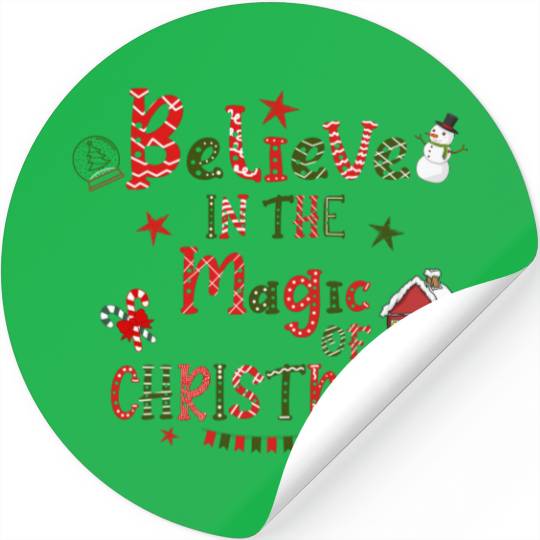 believe Christmas magic word art Stickers