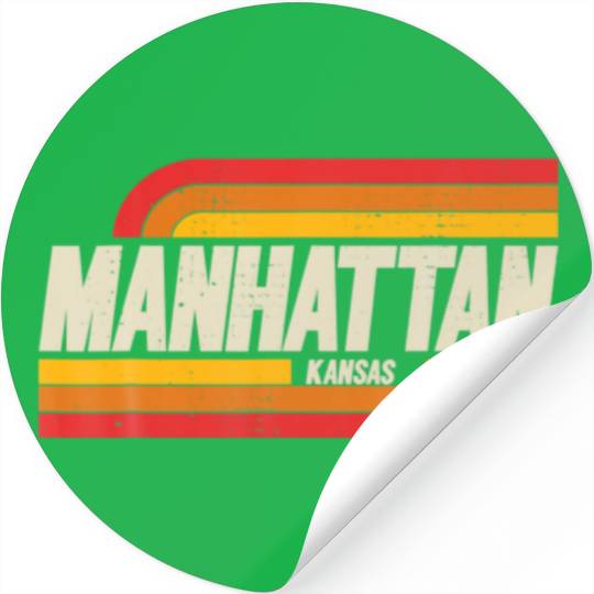 Manhattan Kansas KS City Vintage Stickers