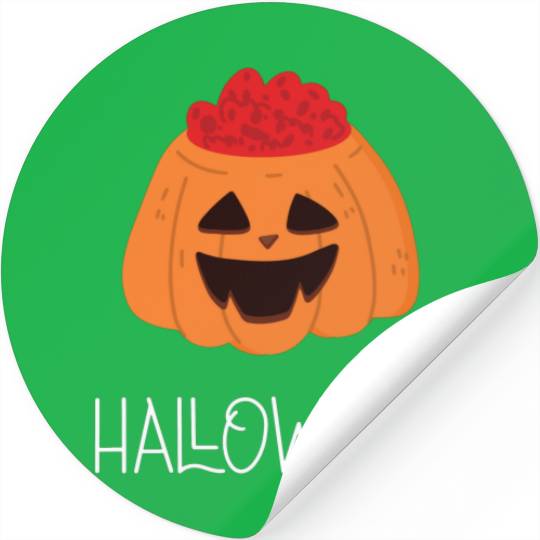 poster scary pumpkin with inscription helluin hall Stickers