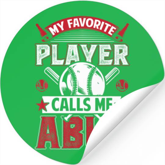 Mens My Favorite Baseball Player Calls Me Abue Bas Stickers