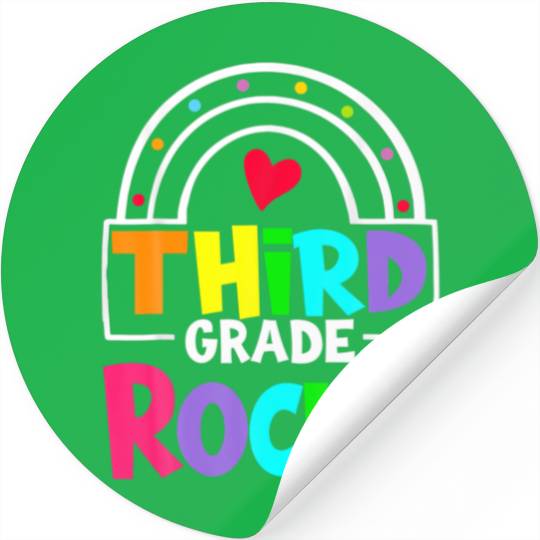 Third Grade Rocks Rainbow 3Rd Grade Back To School Stickers