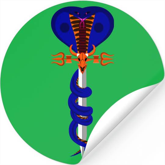Mystical Hindu Sword And Snake Stickers