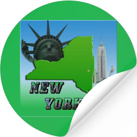 New York Map, Statue of Liberty, Monument Stickers