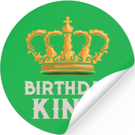 Birthday King Gold Crown Stickers