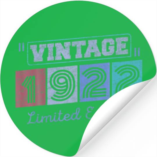 100Th Birthday 100 Years OLD Vintage 1922 Legend L Stickers
