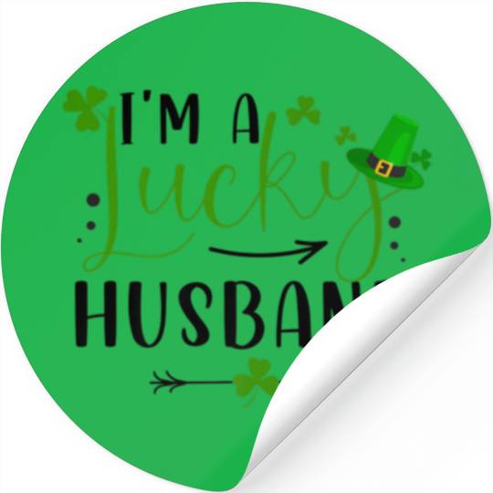 Mens I'm A Lucky Husband Funny Matching Family St Stickers