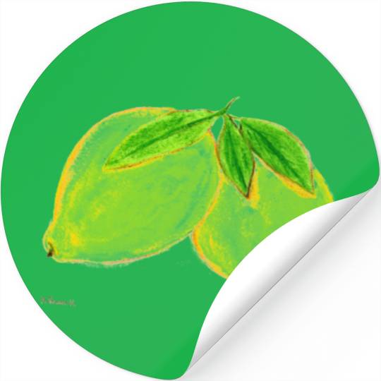 Lemons print Yellow Fruits Stickers