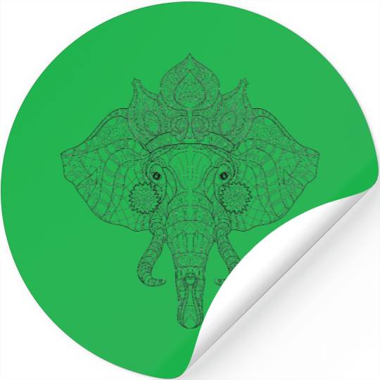 Elephant Head Zendoodle Stickers