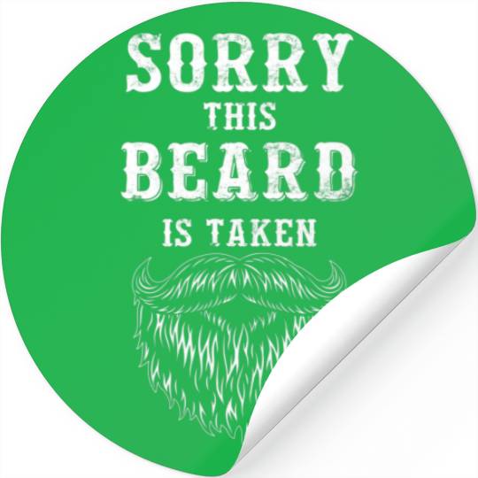 Mens Sorry This Beard Is Taken Funny Valentines Da Stickers