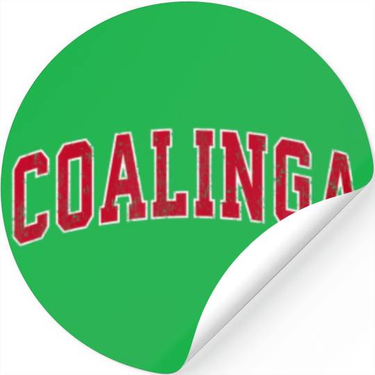 Coalinga California CA Vintage Sports Design Red D Stickers
