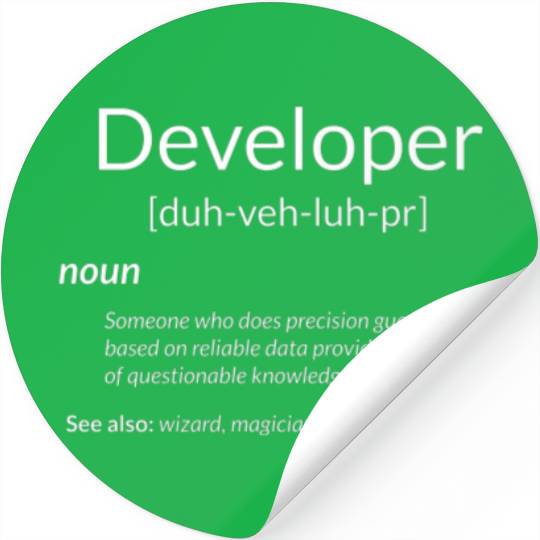 Funny Developers Gift Developer Definition Gift Stickers