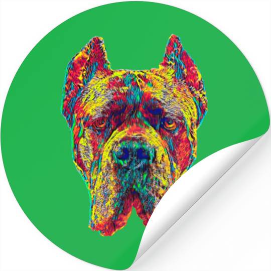 Italian Mastiff Cane Corso Dog Head Pet Portrait Stickers