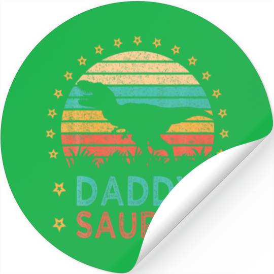 Daddy Saurus T Rex Dinosaur Family Matching Stickers