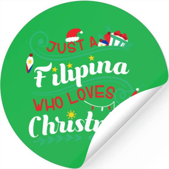 Philippines Filipina Who Loves Christmas Stickers