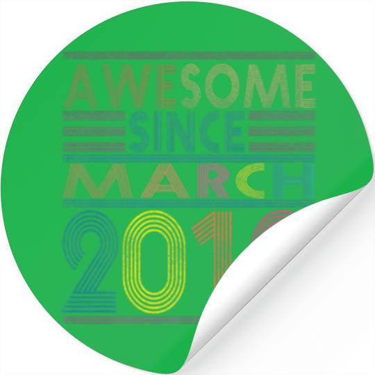 Awesome Since March Born In 2010 Vintage 12Nd Birt Stickers