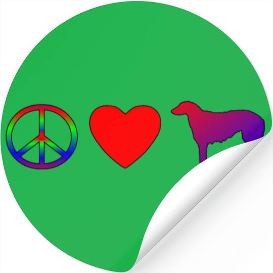 Peace Love Scottish Deerhounds Stickers