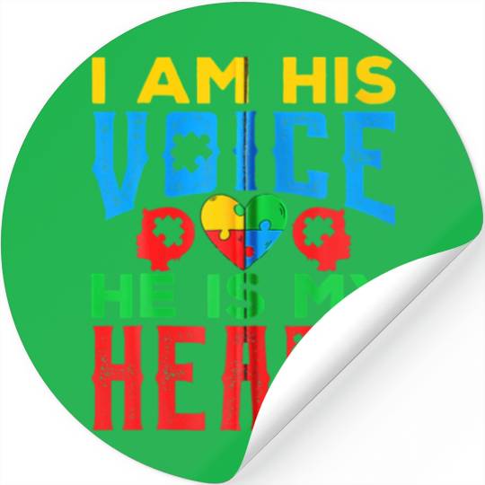 Autism Awareness Grandparents I Am His Voice He Is Stickers