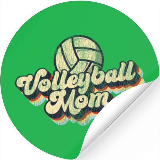 Volleyball Player Team Mom Mother Retro Vintage Vo Stickers