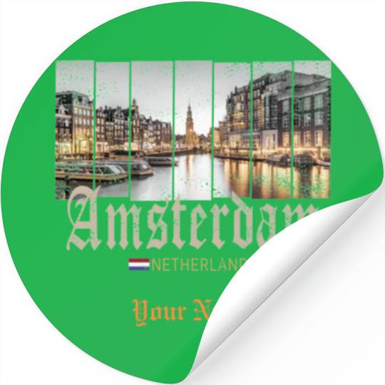 Amsterdam Netherlands Holland vintage souvenir Stickers