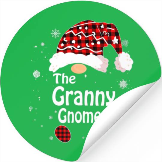 Red Buffalo Plaid Matching The Granny Gnome Christ Stickers