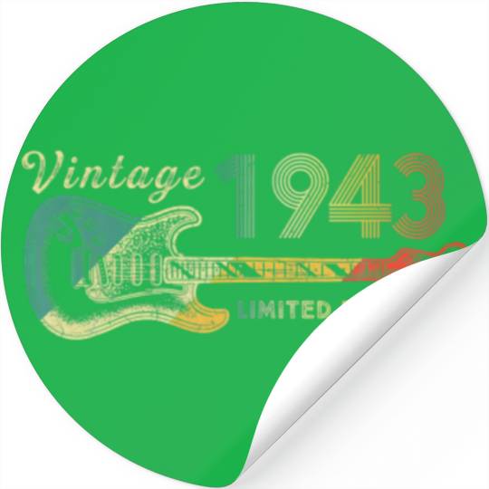 Guitar Lover 79 Year Old Gifts Vintage 1943 Limite Stickers