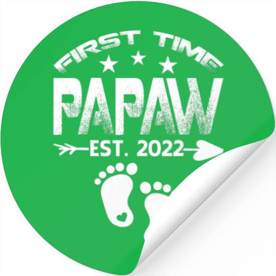 First Time Papaw Est 2022 Baby Funny Father's Day Stickers
