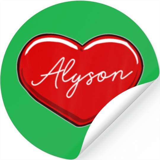 Hand Drawn Heart Alyson - First Name Hearts I Love Stickers