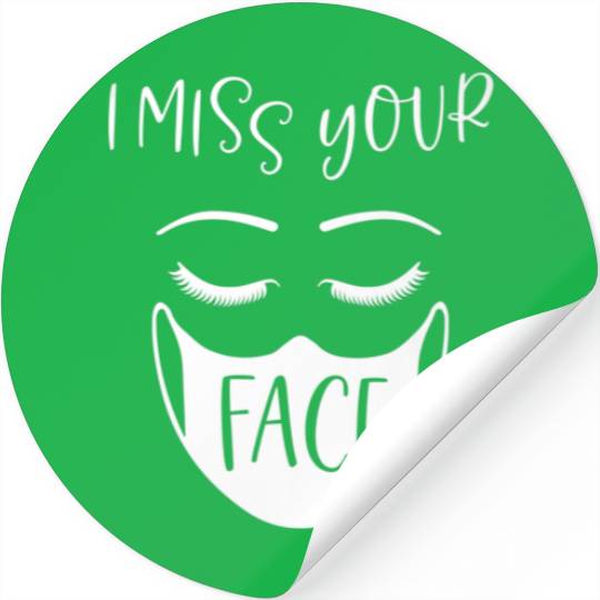 I Miss Your Face Cute Eyelashes Mask Virtual Valen Stickers