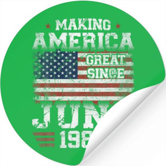 June 1983 American Flag 38Th Birthday Gifts 38 Yea Stickers