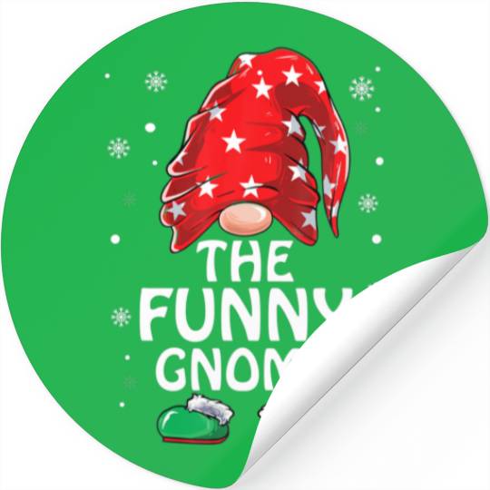 Funny Gnome Funny Christmas Matching Family Pajama Stickers